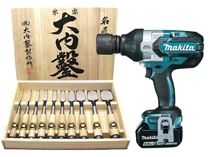 大工道具と電動工具の画像